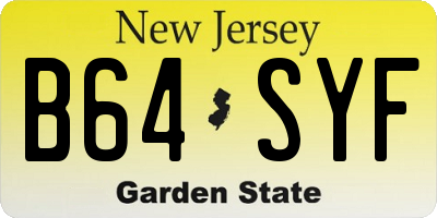 NJ license plate B64SYF