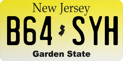 NJ license plate B64SYH