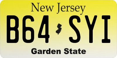NJ license plate B64SYI