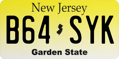 NJ license plate B64SYK
