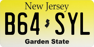 NJ license plate B64SYL
