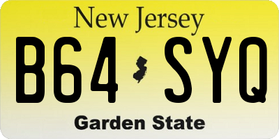 NJ license plate B64SYQ