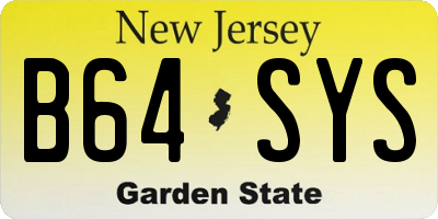 NJ license plate B64SYS