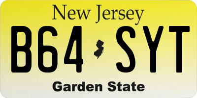 NJ license plate B64SYT