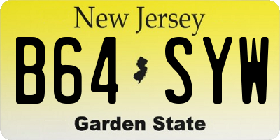 NJ license plate B64SYW