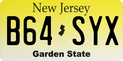 NJ license plate B64SYX
