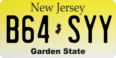 NJ license plate B64SYY
