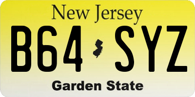 NJ license plate B64SYZ