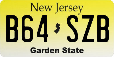 NJ license plate B64SZB