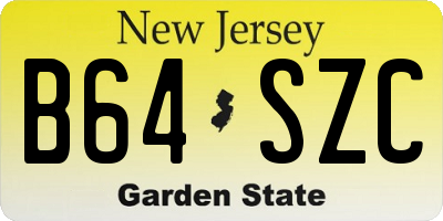 NJ license plate B64SZC
