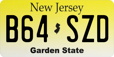 NJ license plate B64SZD