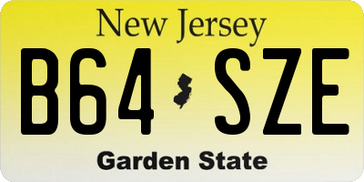 NJ license plate B64SZE