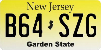 NJ license plate B64SZG
