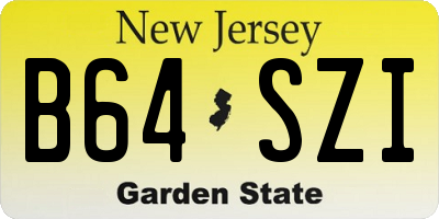 NJ license plate B64SZI