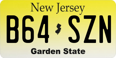 NJ license plate B64SZN