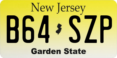 NJ license plate B64SZP