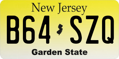 NJ license plate B64SZQ