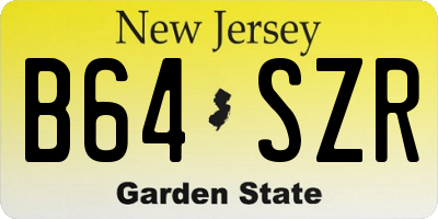 NJ license plate B64SZR