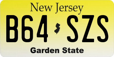 NJ license plate B64SZS