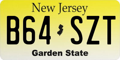 NJ license plate B64SZT