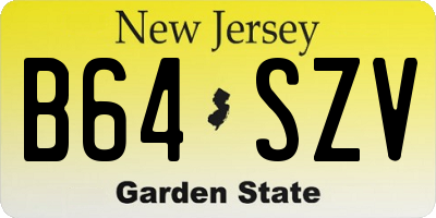 NJ license plate B64SZV