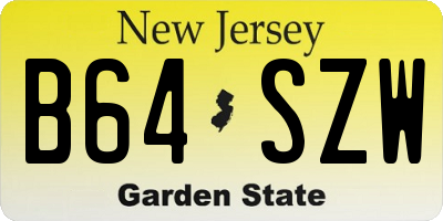 NJ license plate B64SZW