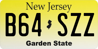 NJ license plate B64SZZ