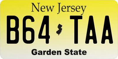NJ license plate B64TAA
