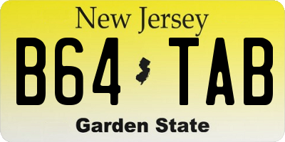 NJ license plate B64TAB