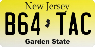 NJ license plate B64TAC