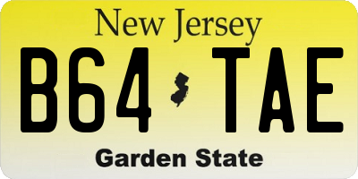 NJ license plate B64TAE