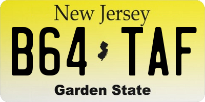 NJ license plate B64TAF