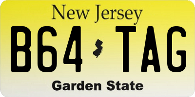 NJ license plate B64TAG