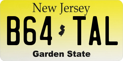 NJ license plate B64TAL