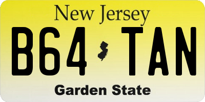 NJ license plate B64TAN