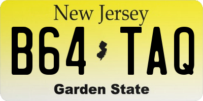NJ license plate B64TAQ