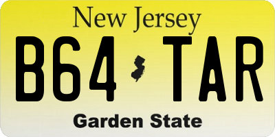 NJ license plate B64TAR
