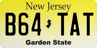 NJ license plate B64TAT