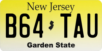 NJ license plate B64TAU