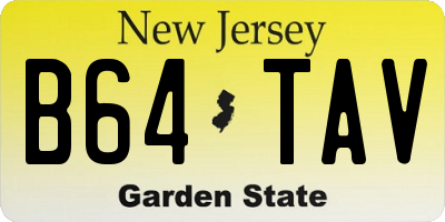 NJ license plate B64TAV