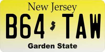 NJ license plate B64TAW