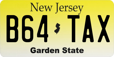 NJ license plate B64TAX