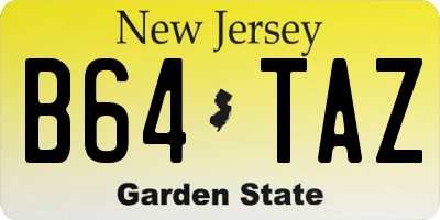 NJ license plate B64TAZ
