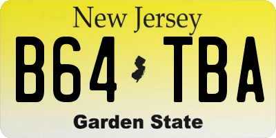 NJ license plate B64TBA