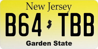 NJ license plate B64TBB