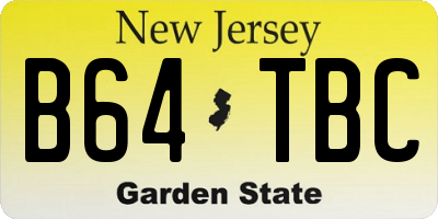 NJ license plate B64TBC