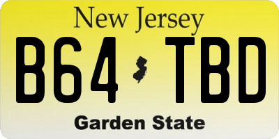 NJ license plate B64TBD