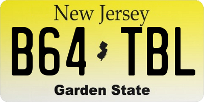 NJ license plate B64TBL