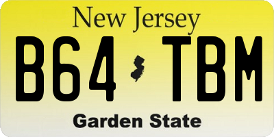 NJ license plate B64TBM