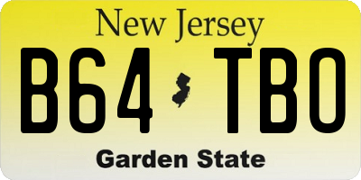 NJ license plate B64TBO